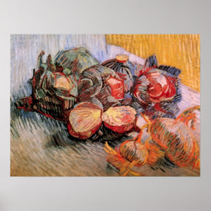 Póster Coles rojas y cebolla por Vincent van Gogh