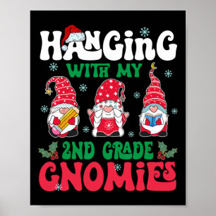 Póster Colgando con mi gnomo de Navidad de segundo grado 