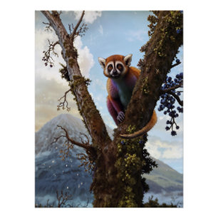 Póster Colgando con un Lemur