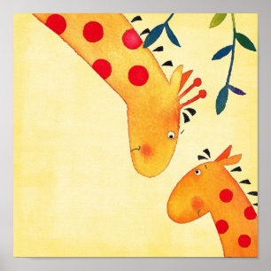 Póster colgante de pared para nursery de jirafa
