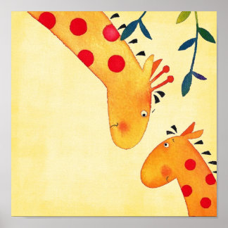 Póster colgante de pared para nursery de jirafa