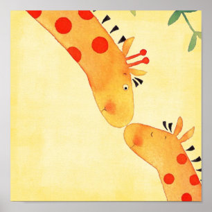 Póster colgante de pared para nursery de jirafa