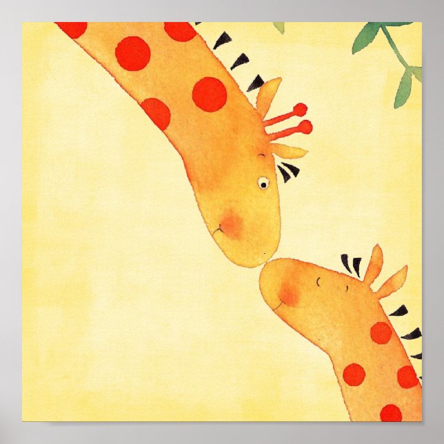 Póster colgante de pared para nursery de jirafa (Frente)
