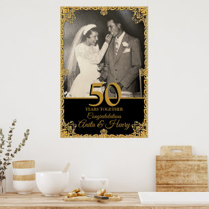 Póster colgante del 50 aniversario de bodas