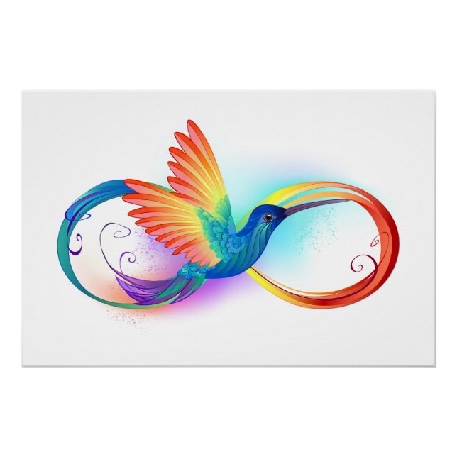 Póster Colibrí arcoiris con símbolo Infinity (Anverso)