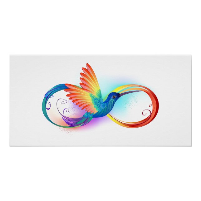 Póster Colibrí arcoiris con símbolo Infinity (Anverso)