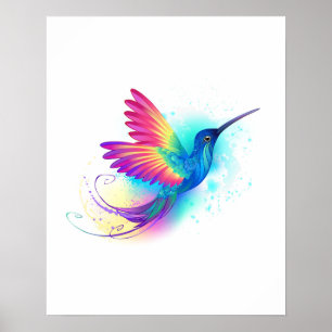 Póster Colibrí arcoiris exótica