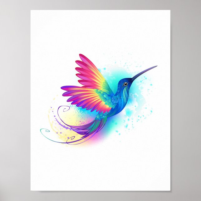 Póster Colibrí arcoiris exótica (Frente)