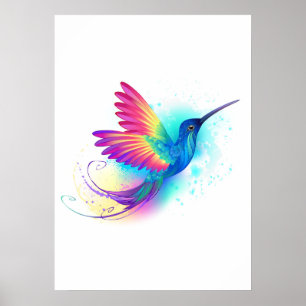 Póster Colibrí arcoiris exótica