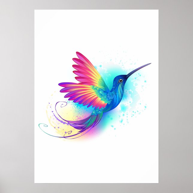 Póster Colibrí arcoiris exótica (Frente)