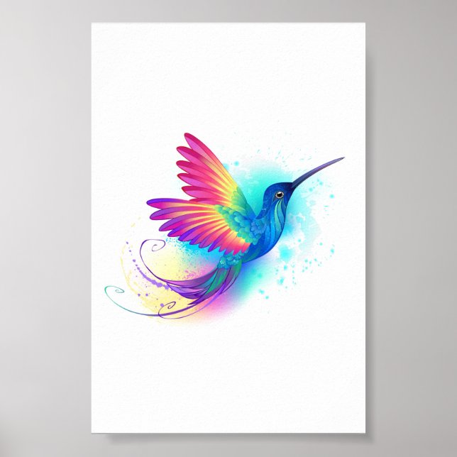 Póster Colibrí arcoiris exótica (Frente)