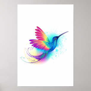 Póster Colibrí arcoiris exótica