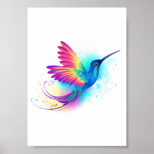 Póster Colibrí arcoiris exótica