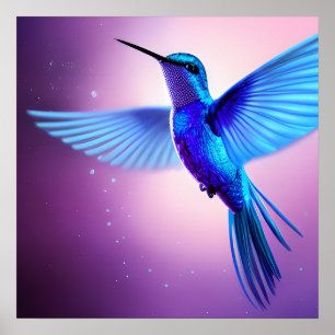 Póster Colibrí azul