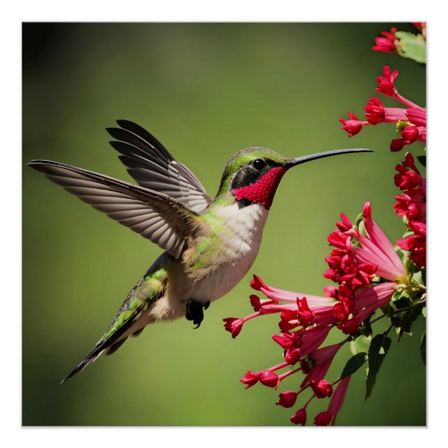 Póster Colibrí Colorido (Anverso)