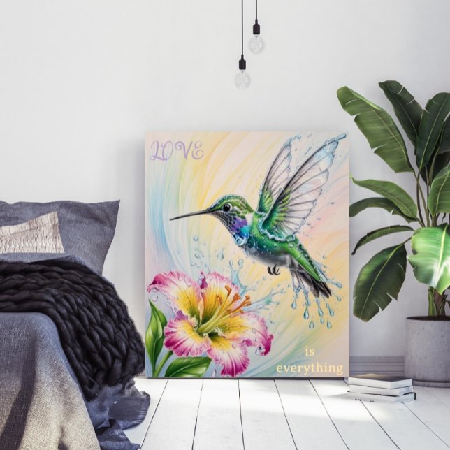 Póster Colibrí colorido y flor (Subido por el creador)