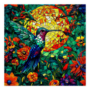 Póster Colibrí en luz solar