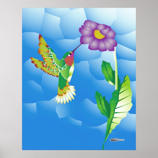 Póster Colibrí: Estilizado (Frente)