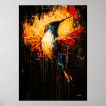 Colibrí expressionista contemporáneo radiante