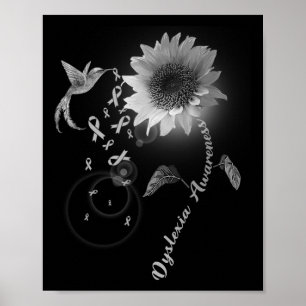 Póster Colibrí girasol gris de concienciación