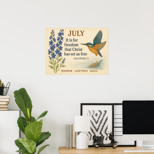Póster Colibrí Inspirador de la Libertad de Julio