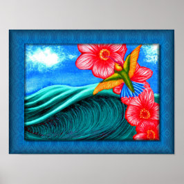 Póster Colibrí Océano