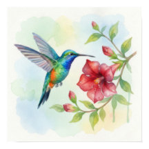 Colibrí Pequeño Acuarela