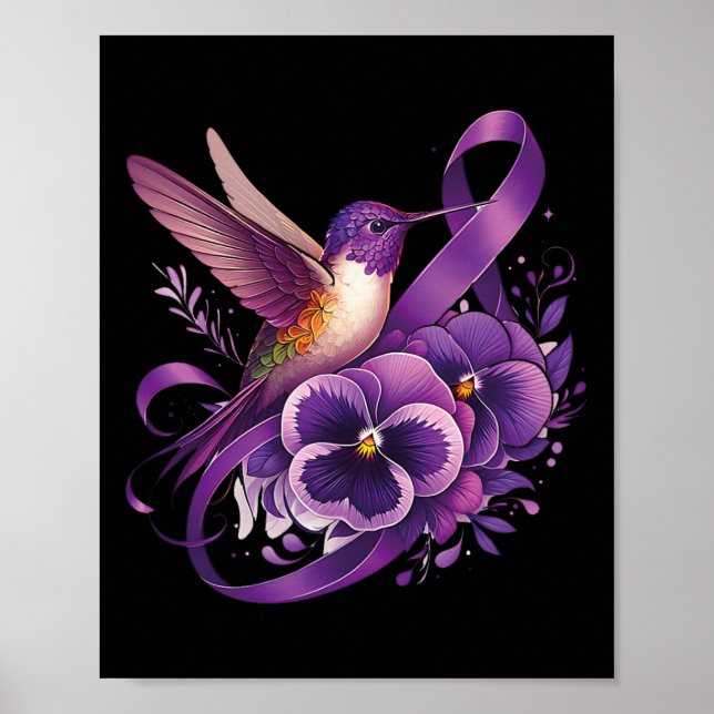 Póster Colibrí sosteniendo la cinta de pensamiento de Pan (Frente)