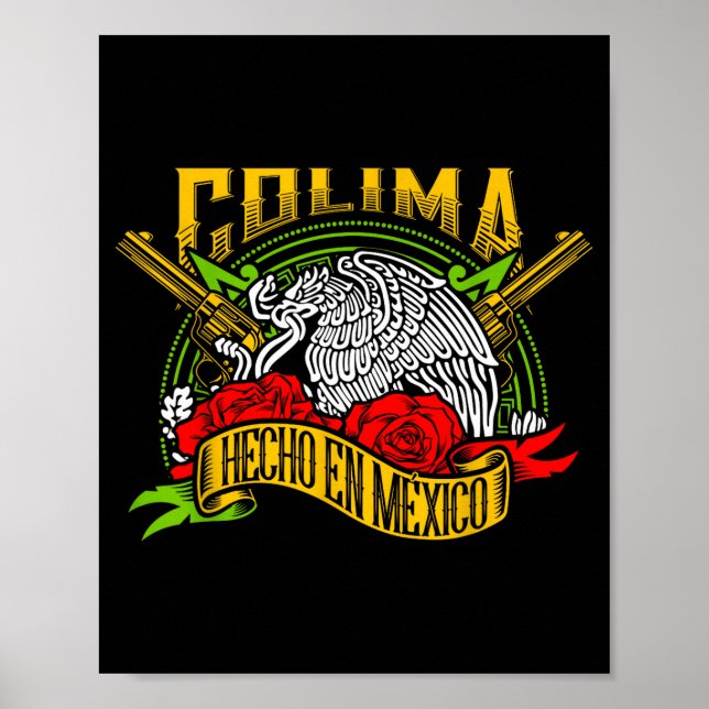 Póster Colima México Souvenir Hispanic Heritage Month Mex (Frente)