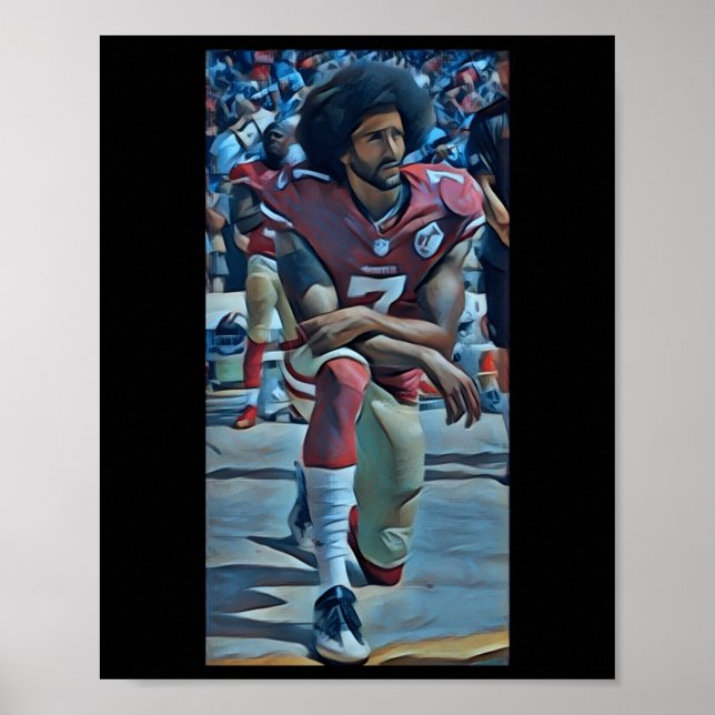 Póster Colin Kaepernick Kneeling Pegatina (Frente)