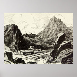 Póster Colina antigua de Escocia Arran del paisaje del