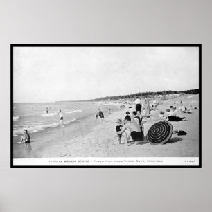 Póster Colina cerca de tres robles, Michigan de la torre