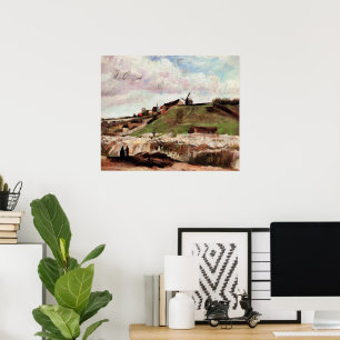 Póster Colina de Montmartre con cantera por Vincent van G