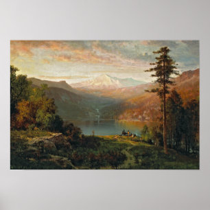 Póster Colina de Thomas - indio por un lago en un