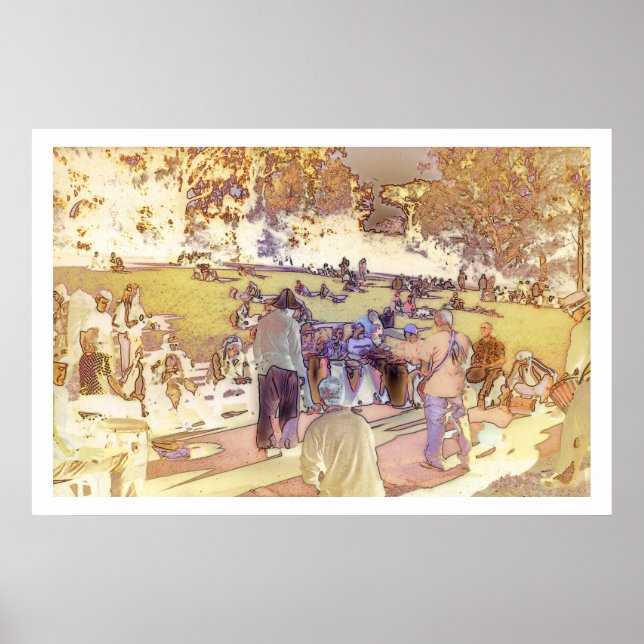 Póster Colina Hippie (Amanecer Amarillo) (Frente)