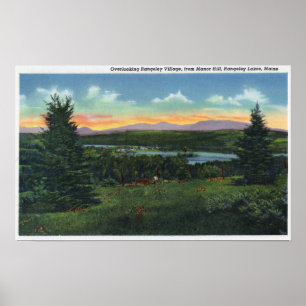 Póster Colina Manor Con Vistas A Rangeley Village Scene