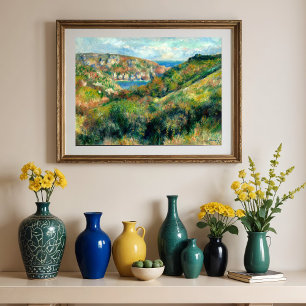 Póster Colinas alrededor de la bahía de Moulin Huet, Reno