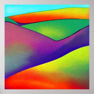 Póster Colinas arcoiris audaces