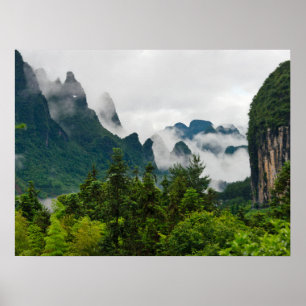 Póster Colinas de caliza   Yangshuo, Guangxi, China