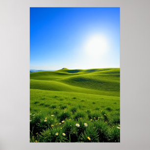 Póster Colinas verdes en primavera