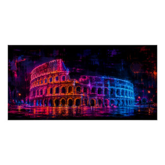 Póster Coliseo de neón