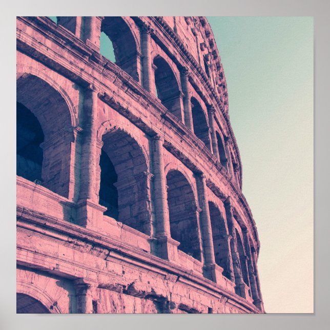 Póster Coliseo en Roma. Monumental romano de tres niveles (Frente)
