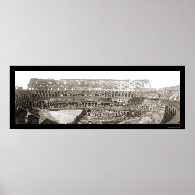 Póster Coliseo Interior Roma Foto 1909 (Frente)