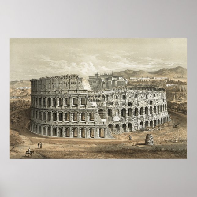 Póster Coliseo romano Vintage Art (Frente)