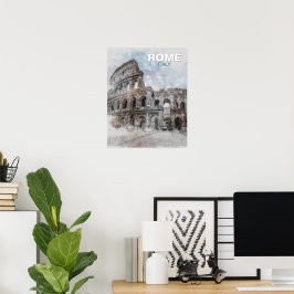 Póster Coliseo Vintage Roma – Pared de Viaje Retro Italia