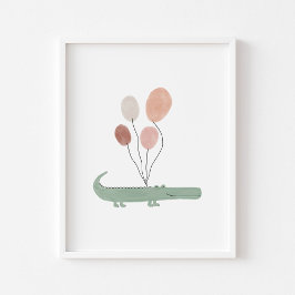 Póster Colisionador de color boho con poster de globos