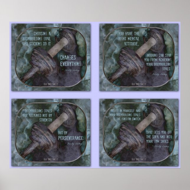 Póster Collage 2 Poster de construcción de bodybuilding (Frente)