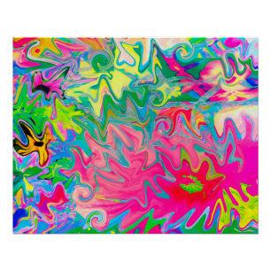 Póster Collage abstracto de jardín de flores coloridas