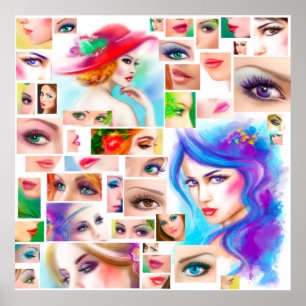 Póster Collage abstracto de mujeres