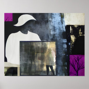 Póster Collage abstracto figurativo